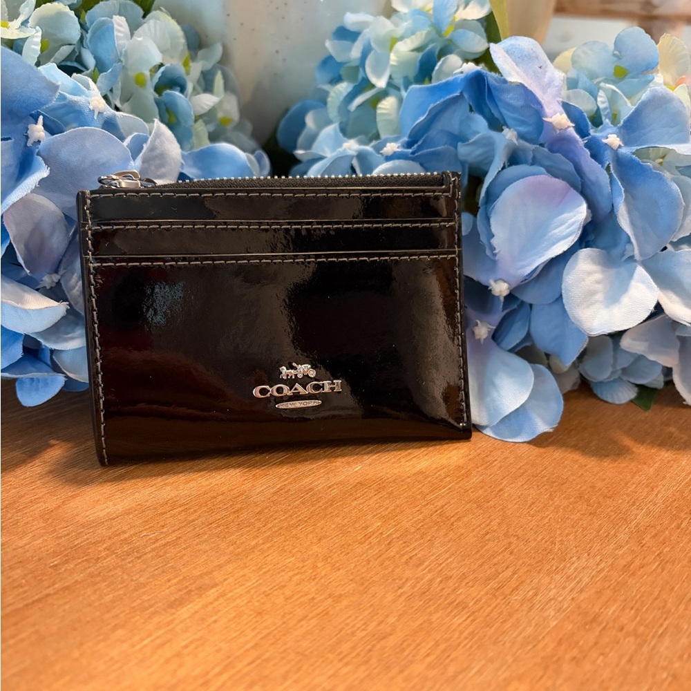 Coach Mini Skinny Id Case (Black Patent) - Picture 2 of 4